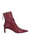 Halmanera Woman Ankle Boots Garnet Size 8 Leather