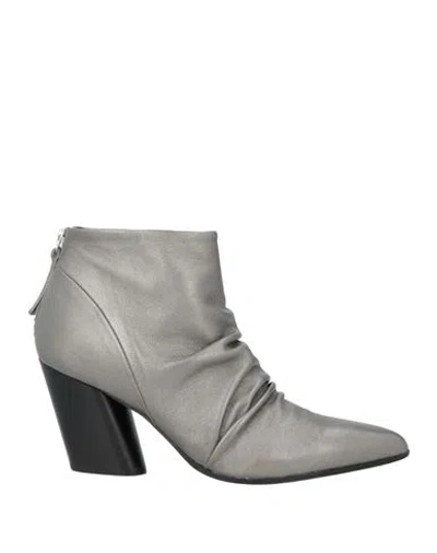 Halmanera Woman Ankle Boots Lead Size 7 Leather In Grey