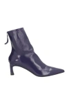 Halmanera Woman Ankle Boots Purple Size 8 Leather In Purple