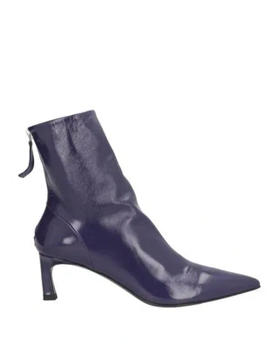 Halmanera Woman Ankle Boots Purple Size 8 Leather