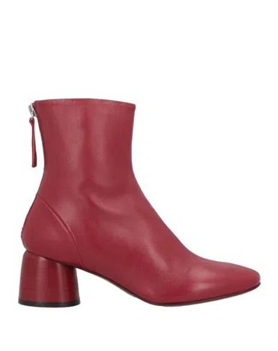Halmanera Woman Ankle Boots Red Size 10 Soft Leather