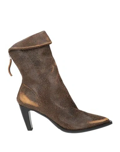 Halmanera Woman Ankle Boots Sand Size 6 Leather In Neutral