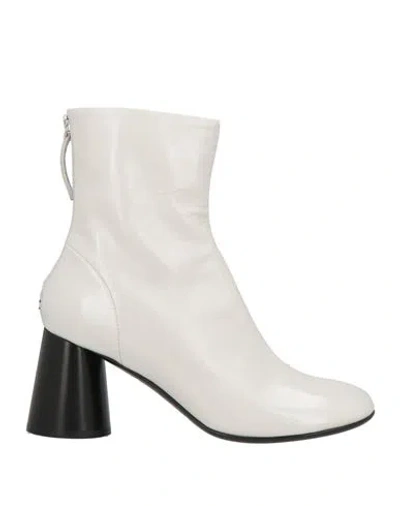 Halmanera Woman Ankle Boots Slate Blue Size 8 Leather In White