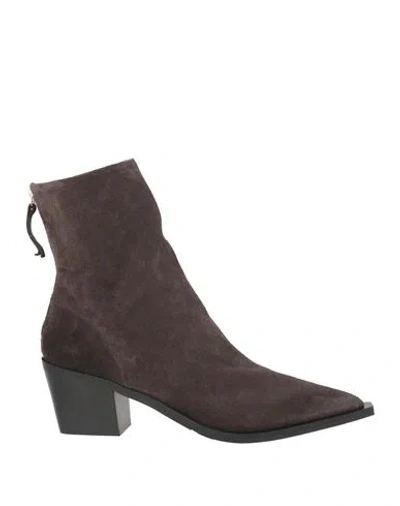 Halmanera Woman Ankle Boots Taupe Size 8 Leather In Brown