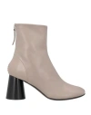 Halmanera Woman Ankle Boots Taupe Size 8 Leather In Gray