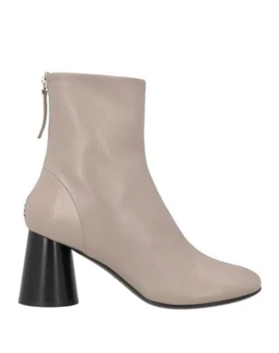 Halmanera Woman Ankle Boots Taupe Size 8 Leather In Gray