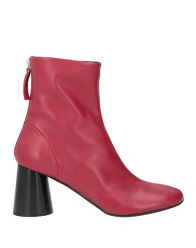 Halmanera Woman Ankle Boots Tomato Red Size 8.5 Leather