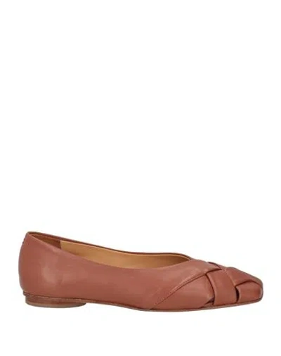 Halmanera Woman Ballet Flats Tan Size 6 Soft Leather In Brown