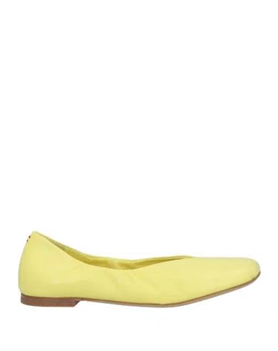 Halmanera Woman Ballet Flats Yellow Size 6 Leather