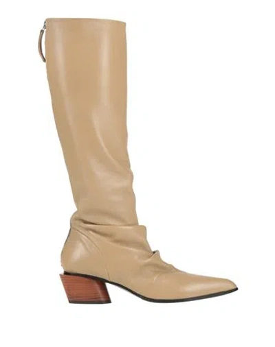 Halmanera Woman Boot Sand Size 8 Leather In Beige