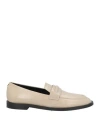 Halmanera Woman Loafers Beige Size 8 Leather In Neutral