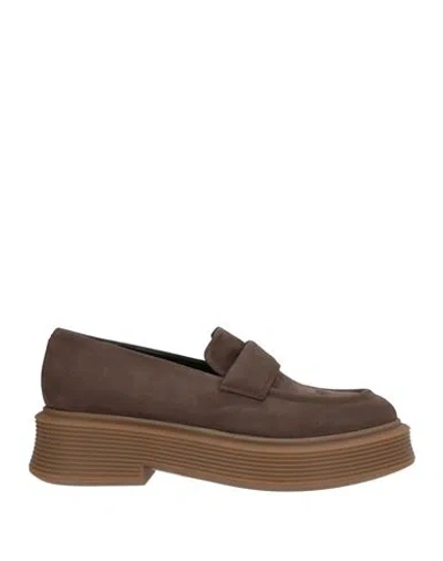 Halmanera Woman Loafers Dark Brown Size 8 Leather