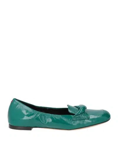 Halmanera Woman Loafers Emerald Green Size 8 Leather