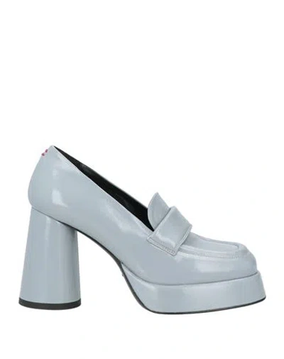 Halmanera Woman Loafers Light Blue Size 6 Leather