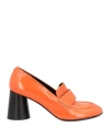 Halmanera Woman Loafers Orange Size 9 Leather