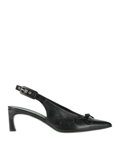 Halmanera Woman Pumps Black Size 8 Leather