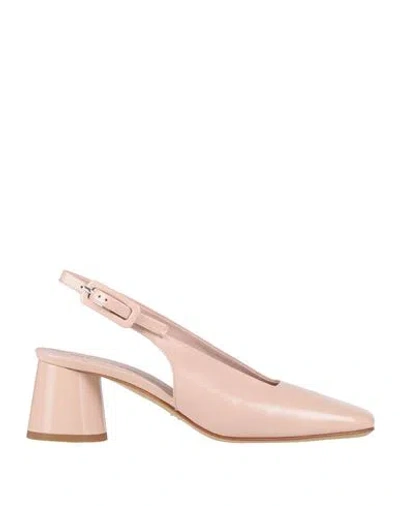 Halmanera Woman Pumps Blush Size 10 Leather In Neutral