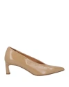 Halmanera Woman Pumps Camel Size 6 Leather In Neutral
