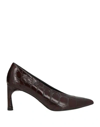 Halmanera Woman Pumps Dark Brown Size 8.5 Leather