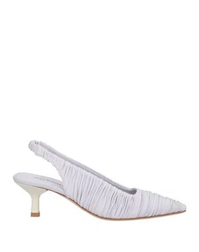 Halmanera Woman Pumps Lilac Size 6 Leather In White