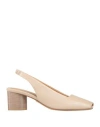 Halmanera Woman Sandals Beige Size 7 Soft Leather
