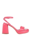 Halmanera Woman Sandals Coral Size 8 Leather In Red