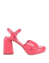 Halmanera Woman Sandals Coral Size 8 Leather In Red