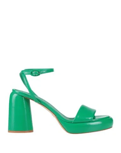 Halmanera Woman Sandals Green Size 10 Leather