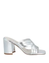 Halmanera Woman Sandals Silver Size 8 Leather In Silver