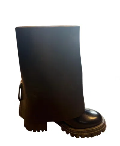Halmanera Women's Fold-over Lug Sole Boot In Black