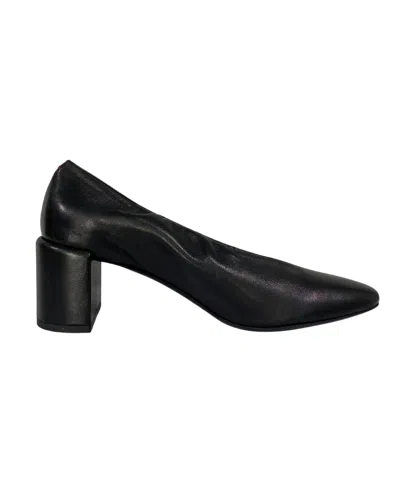 Halmanera Women's Stack Heel Round Toe Pump In Baron Black In Multi