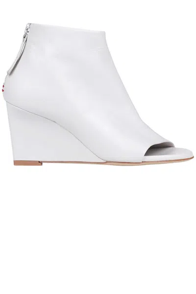 Halmanera Zusa Open-toe Ankle Boots In Light Grey