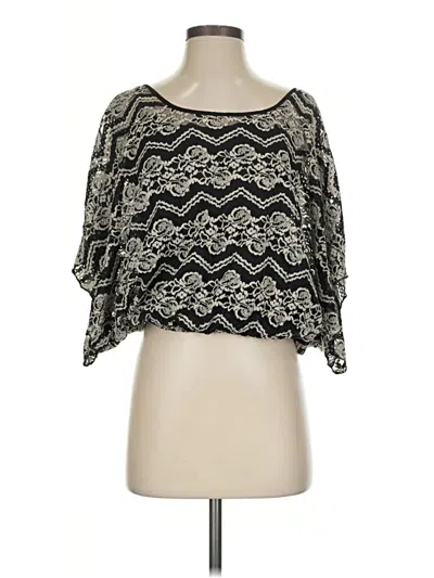 Pre-owned Halo 3/4 Sleeve Blouse In Black