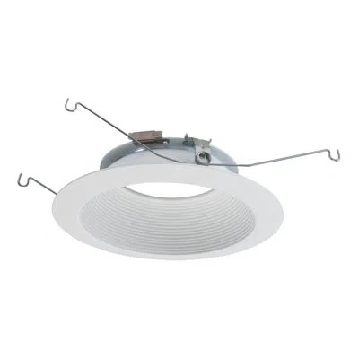 Halo 6 In. Matte White Led Recessed Ceiling Light Attachable Module Trim With Baffle