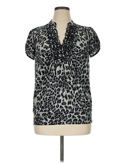 Pre-owned Halo Short Sleeve Blouse In Gray