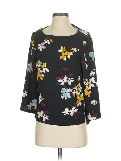 Pre-owned Halogen 3/4 Sleeve Blouse In Black