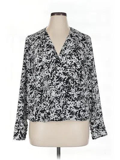 Pre-owned Halogen 3/4 Sleeve Blouse In Black