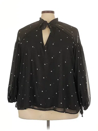 Pre-owned Halogen 3/4 Sleeve Blouse In Black