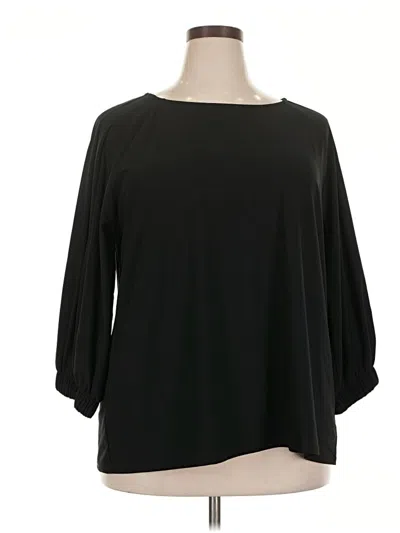 Pre-owned Halogen 3/4 Sleeve Blouse In Black