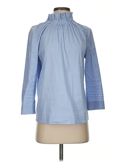 Pre-owned Halogen 3/4 Sleeve Blouse In Blue