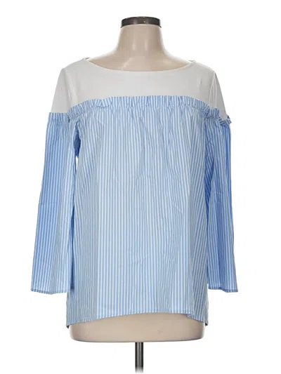 Pre-owned Halogen 3/4 Sleeve Blouse In Blue