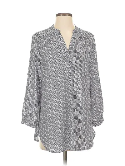 Pre-owned Halogen 3/4 Sleeve Blouse In Gray
