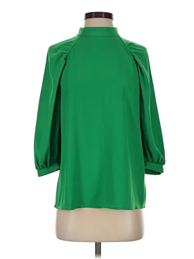 Pre-owned Halogen 3/4 Sleeve Blouse In Green