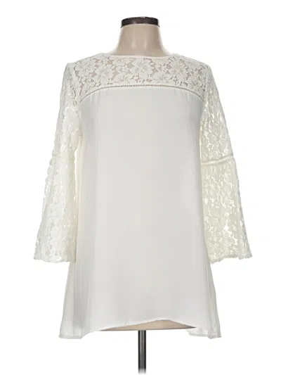 Pre-owned Halogen 3/4 Sleeve Blouse In Ivory