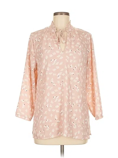 Pre-owned Halogen 3/4 Sleeve Blouse In Pink