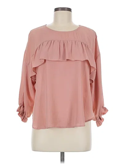 Pre-owned Halogen 3/4 Sleeve Blouse In Pink