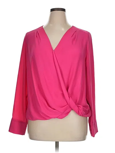 Pre-owned Halogen 3/4 Sleeve Blouse In Pink