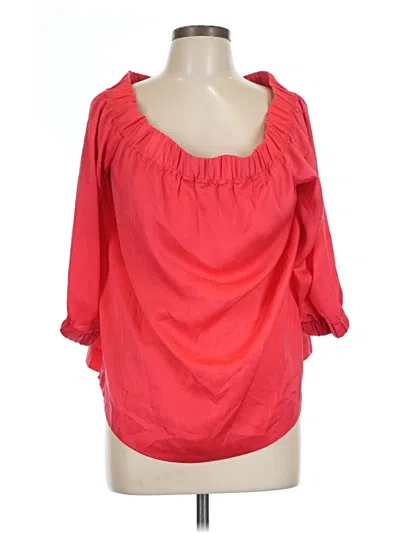 Pre-owned Halogen 3/4 Sleeve Blouse In Red