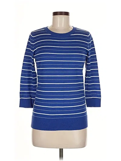 Pre-owned Halogen 3/4 Sleeve T-shirt In Blue