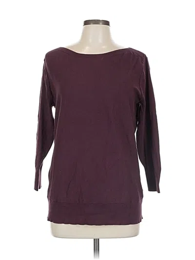 Pre-owned Halogen 3/4 Sleeve Top Burgundy Boatneck Tops